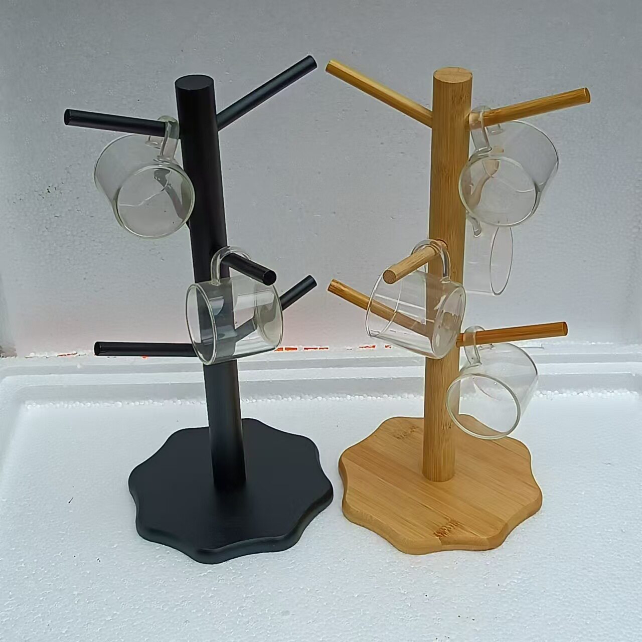 竹制沥水杯架多功能台式