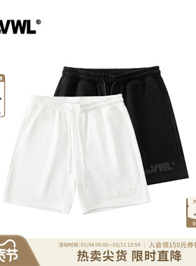 VWL休闲短款热裤男女同款宽松夏季短裤女2026新款运动黑色白色