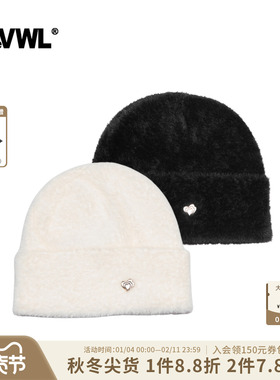 【孔雪儿同款】VWL男女冷帽针织帽金属爱心潮流冬季加厚保暖帽子
