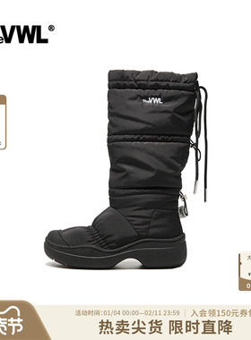 VWL秋冬新款面包鞋靴保暖加绒防滑防泼水雪地靴简约时尚高筒靴