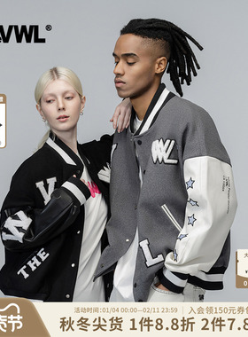 【丁程鑫|baby同款】VWL羊毛毛呢棒球服春秋拼接外套宽松潮流上衣