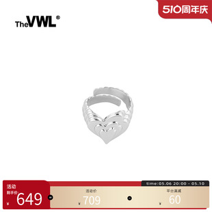 VWL925银戒指时尚 简约百搭情侣饰品对戒小众设计高级感调节