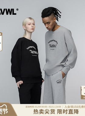 【马嘉祺同款】VWL休闲卫衣抽绳束脚阔腿卫裤宽松刺绣男女套装