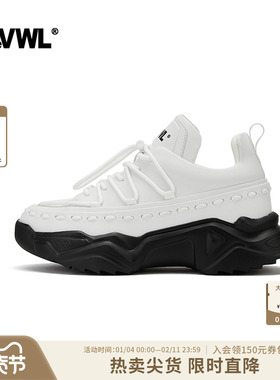 【baby同款】VWL男女款厚底老爹鞋白色时尚休闲增高运动小白鞋
