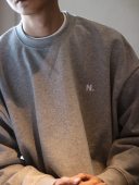 NESSTTU 秋冬新品 日系休闲复古百搭纯色基础圆领刺绣450克卫衣