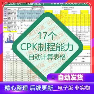 CPK产品制程控制自动计算EXCEL表格SPC能力分析流程图PMP管制模板
