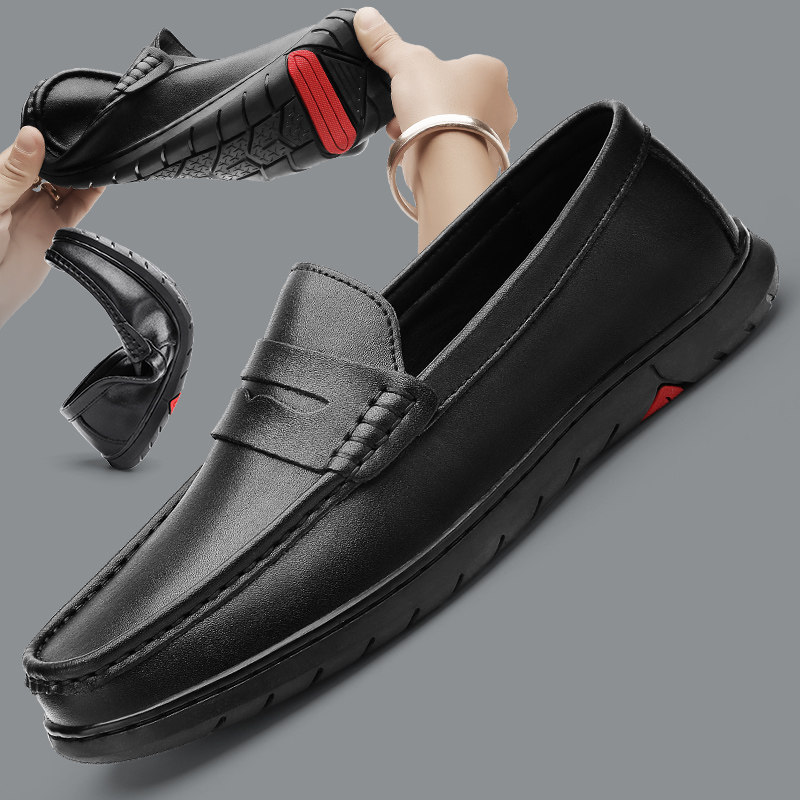 三通宏男鞋2025新款春季真皮休闲鞋软底软皮透气一脚蹬豆豆鞋男款,流行男鞋,乐福鞋（豆豆鞋）,淘宝优惠券,粉丝福利购,淘宝优惠卷