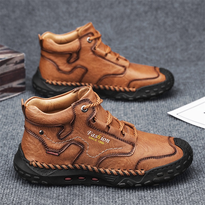 高帮男士真皮户外马丁靴