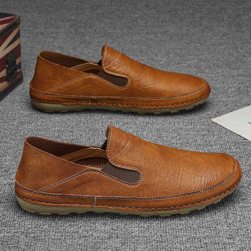 三通宏男士透气休闲皮鞋韩版潮流一脚蹬懒人豆豆鞋防滑耐磨驾车鞋,流行男鞋,乐福鞋（豆豆鞋）,淘宝优惠券,粉丝福利购,淘宝优惠卷