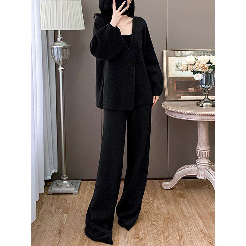 MONLOUVE春秋冬季2025年新款女士装时尚套装洋气时髦裤子小个子气