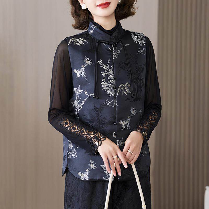 MONLOUVE时髦国风马甲外套女春秋冬季2025年新款洋气外穿时尚背心