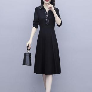 MONLOUVE高级感爆款连衣裙子女士春秋冬季2025年新款小个子气质长