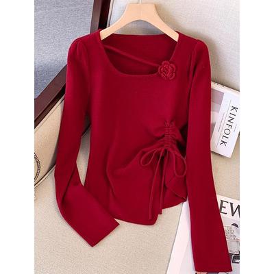 MONLOUVE法式针织打底衫女士春秋冬2025年新款洋气高级感气质内搭