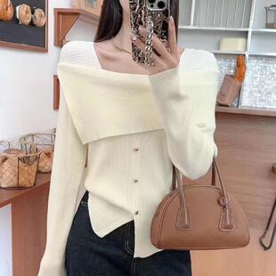 MONLOUVE针织高级感爆款打底衫女装春秋冬2025年新款气质毛衣洋气