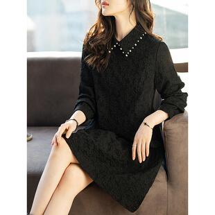 MONLOUVE连衣裙子女士装春秋季2025年新款气质长袖小个子高级感法