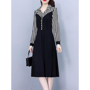 MONLOUVE高级感a字大码连衣裙子女士装春秋冬季2025年新款气质长