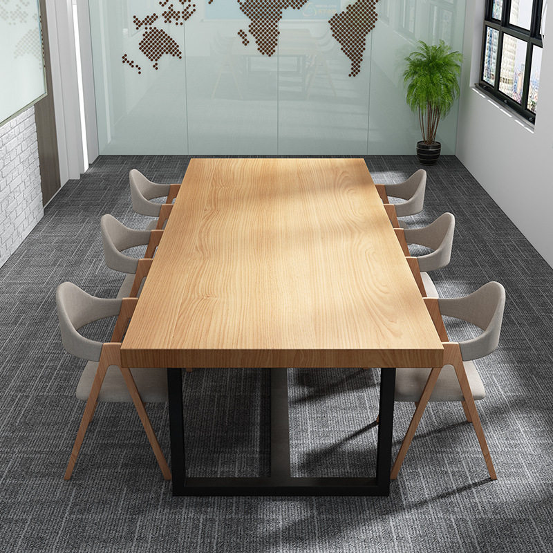 现代简约大板会议桌工作室多功能职员商务办公桌网吧长条电脑桌子