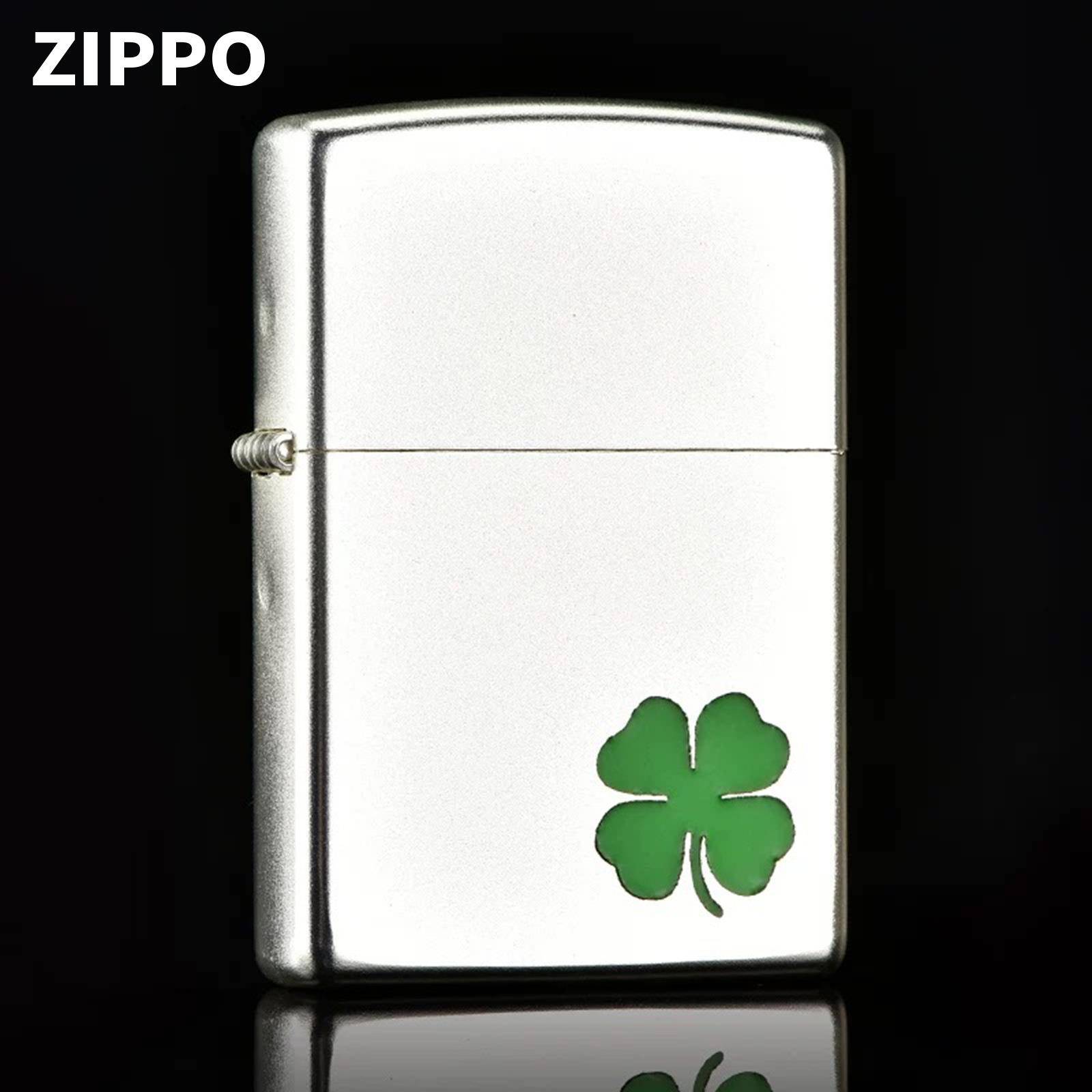 Zippo芝宝正品打火机幸运四叶草个性礼物煤油砂轮送礼