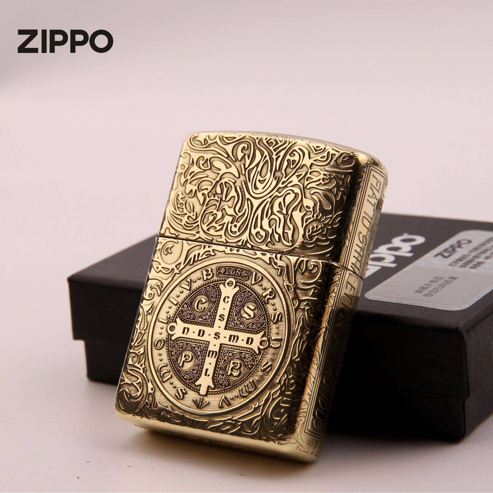 Zippo芝宝正品煤油打火机DIY深雕盔甲铜康斯坦丁防风送礼佳品收藏