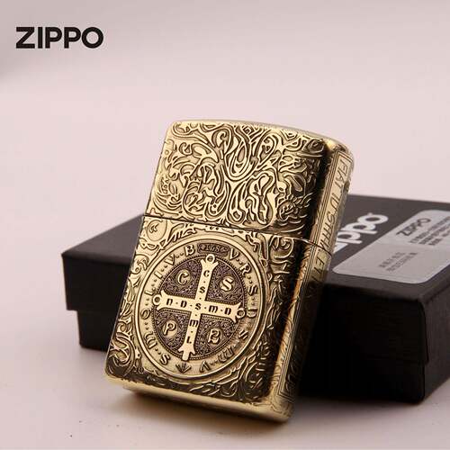 Zippo芝宝正品煤油打火机DIY深雕盔甲铜康斯坦丁防风送礼佳品收藏