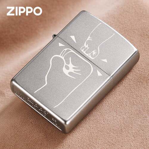 Zippo芝正品锻纱拳拳之心防风煤油国潮送朋友礼物zppo