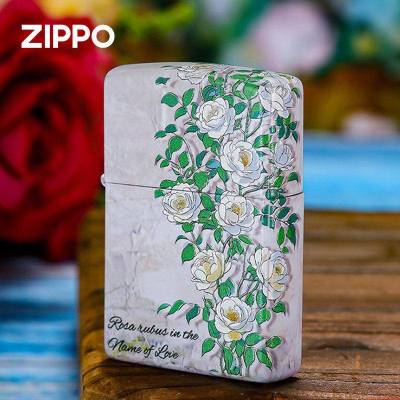 zippo打火机正品 爱在荼蘼花夜光之宝正版防风煤油打火机2025新款