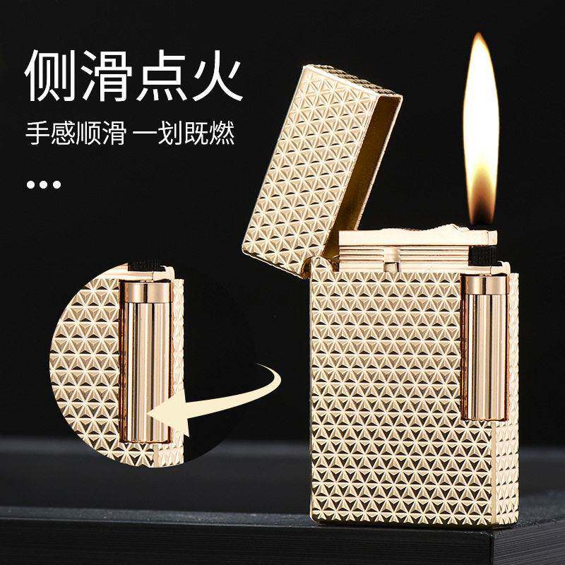 DR2059简约朗声复古砂轮明火侧打端礼品火机跨境爆款