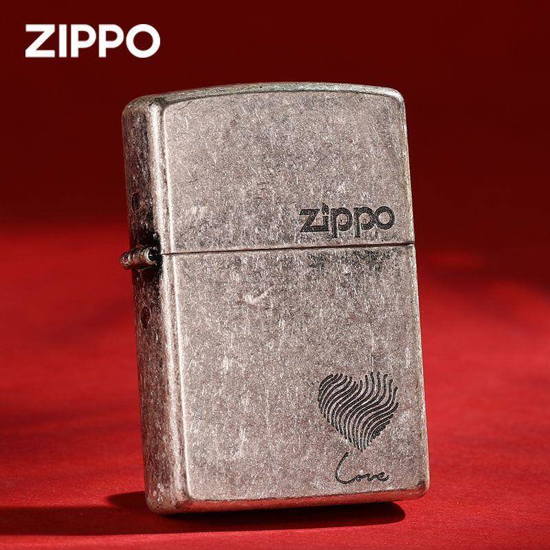 Zippo打火机古银爱心一生相守指纹国潮送男朋友礼物zippo2026新款