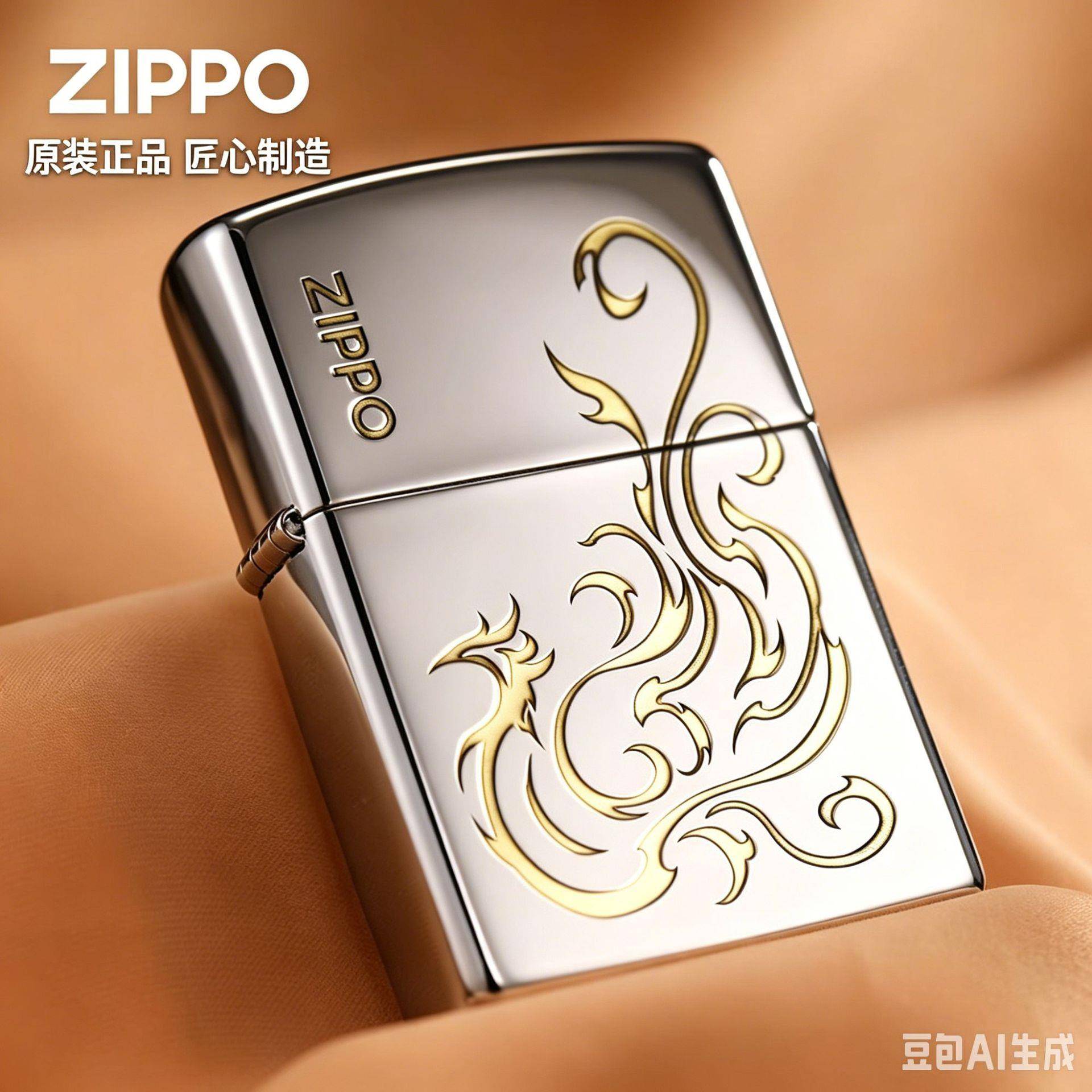 Zippo打火机芝宝正品镜面精雕凤凰涅槃煤油国潮送男朋友礼物zppo