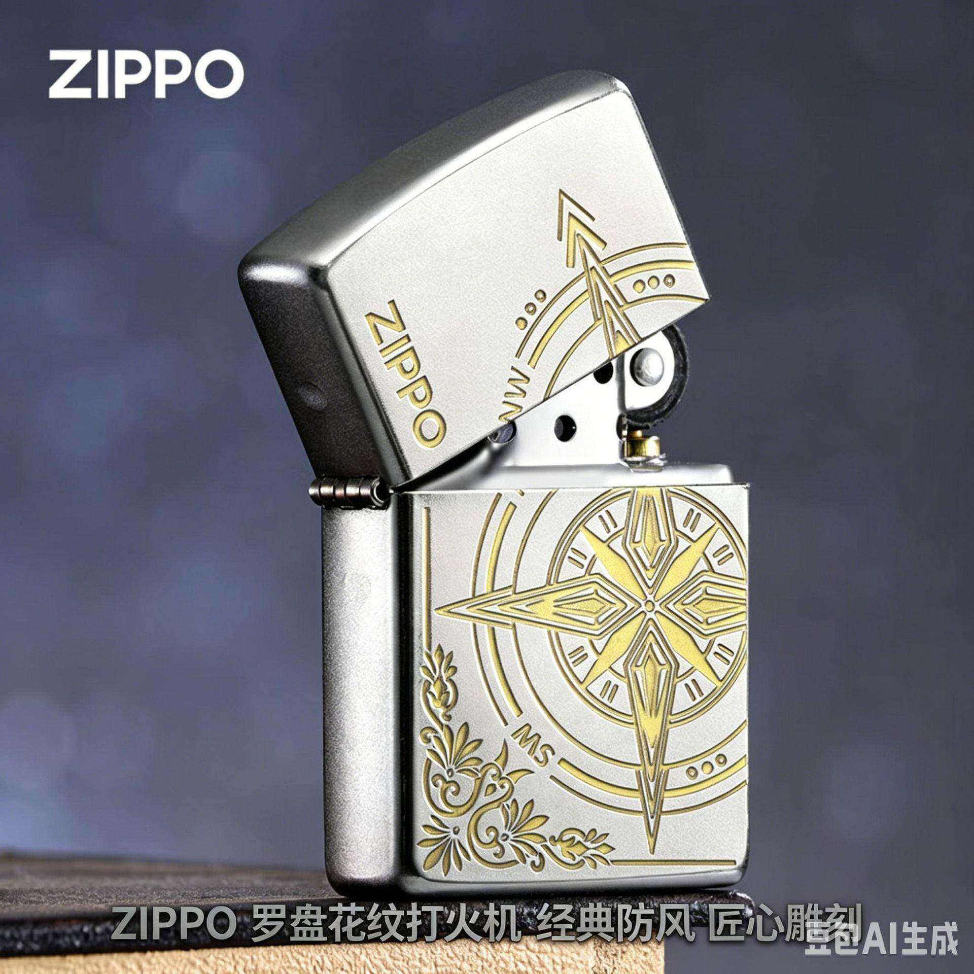 Zippo之宝正品防风煤油打火机爱情指南针雕刻国潮送男朋友礼物zpp