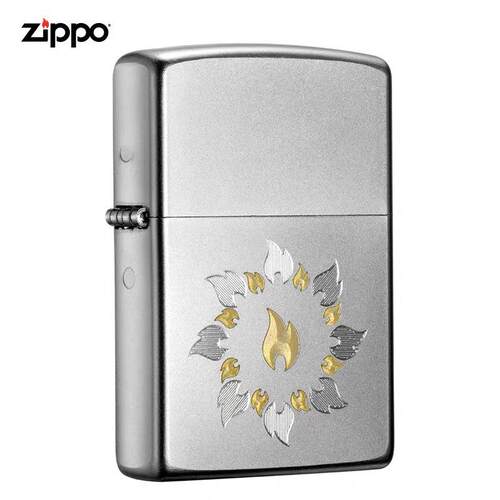 Zippo打火机芝宝正品美版在册金银火圈子煤油国潮送男朋友礼物zip