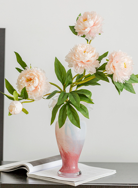 琉璃花瓶摆件客厅插花轻奢高级感玻璃水培法式中古ins风桌面装饰