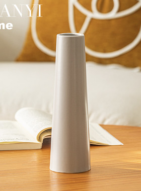 北欧陶瓷花瓶高级感鲜花白色郁金香水培现代简约插花客厅摆件小众