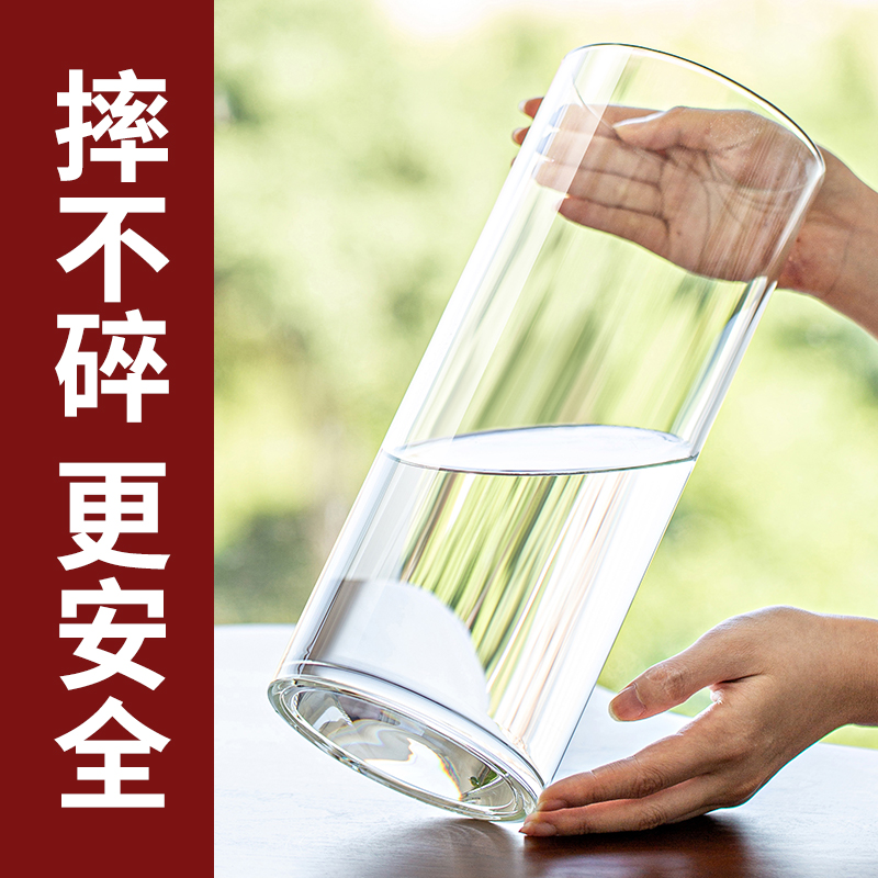 PC亚克力塑料防摔花瓶摆件客厅插花富贵竹透明水培水养玻璃器皿大