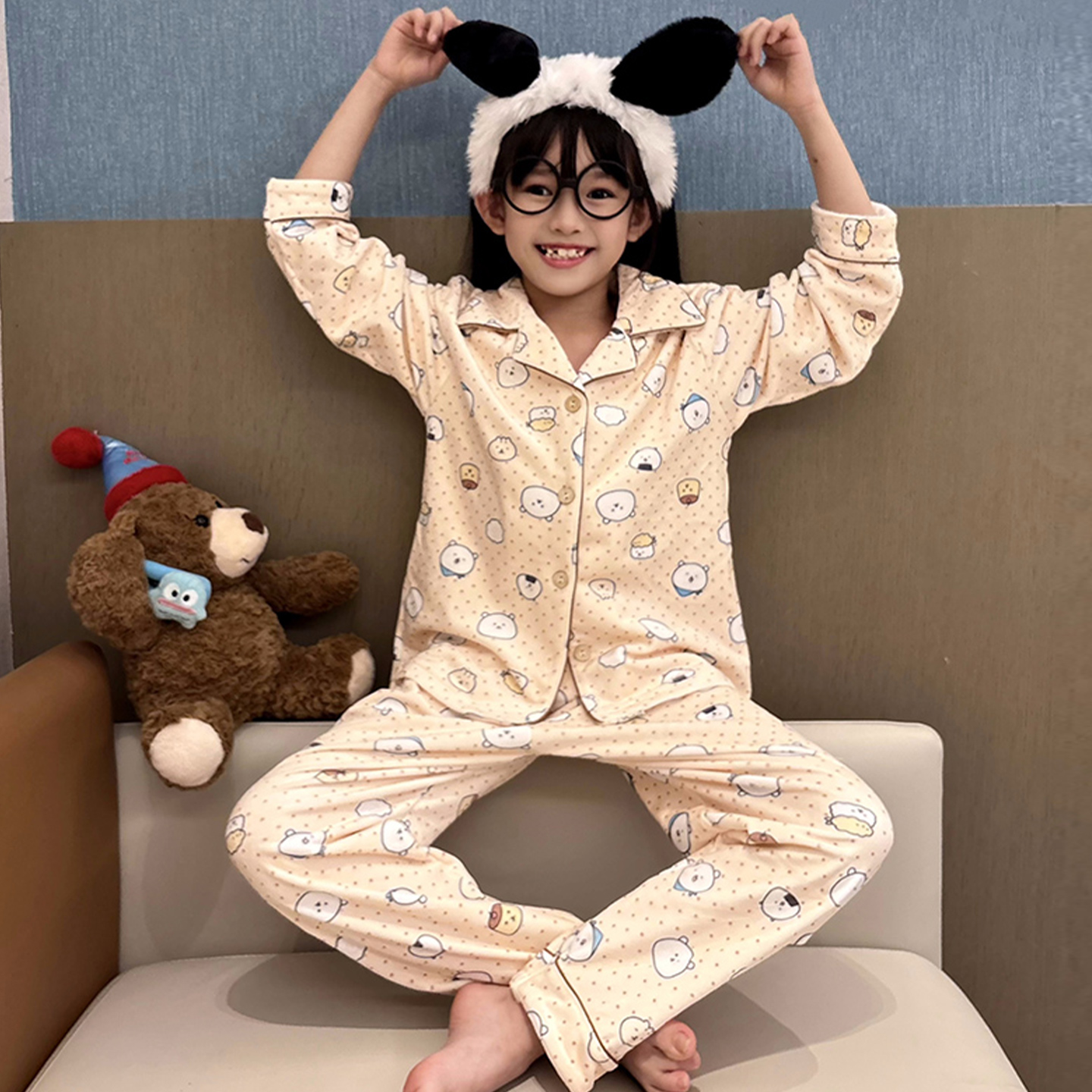 儿童睡衣女童春秋冬季款德绒加厚