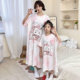 公主可爱女童宝宝母女亲子装 纯棉短袖 睡衣家居服 薄款 儿童睡裙夏季