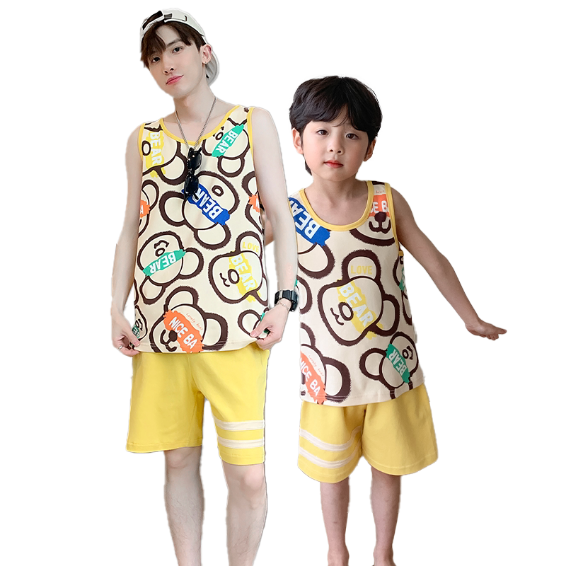 亲子纯棉背心无袖夏季