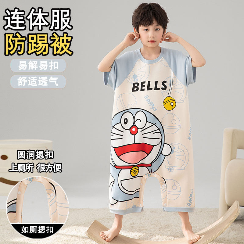 夏季纯棉男孩连体包皮术后服