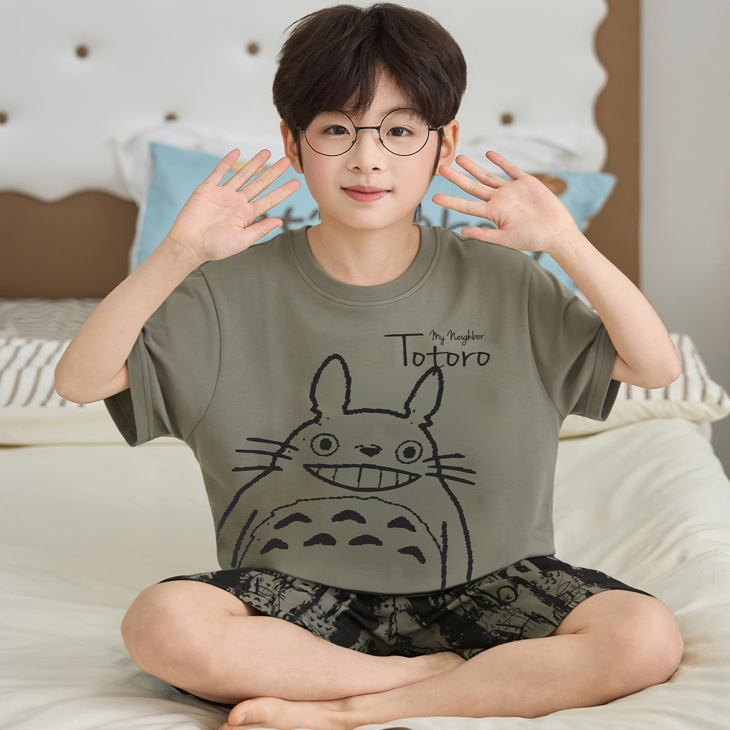 男孩短袖莫代尔夏季大童卡通睡衣