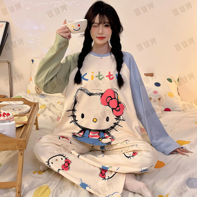 KT凯蒂猫卡通睡衣女款纯棉家居服