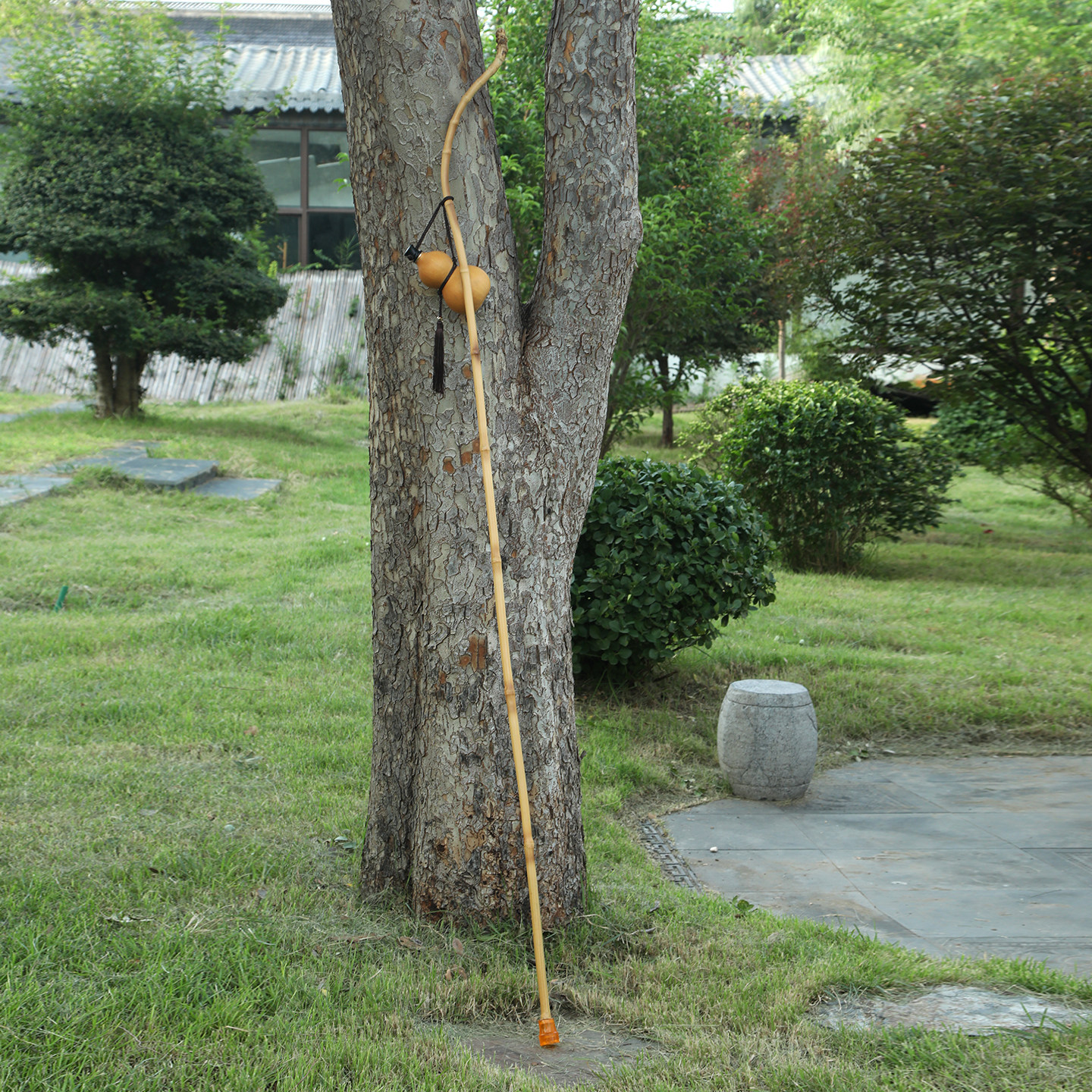 文人杖玉竹拐杖东坡杖文玩筇竹杖禅意葫芦户外登山杖防身防滑手杖