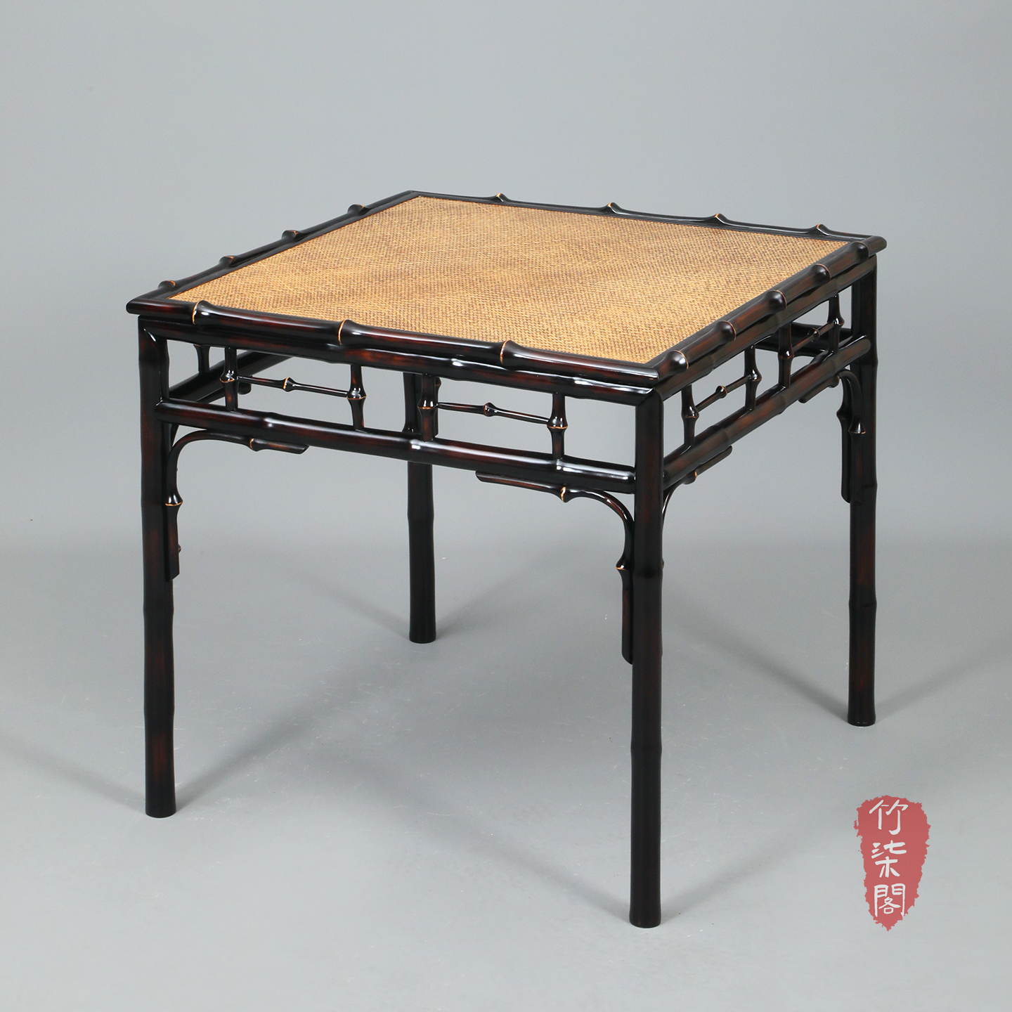 竹制方桌四方茶桌大漆筇竹家具