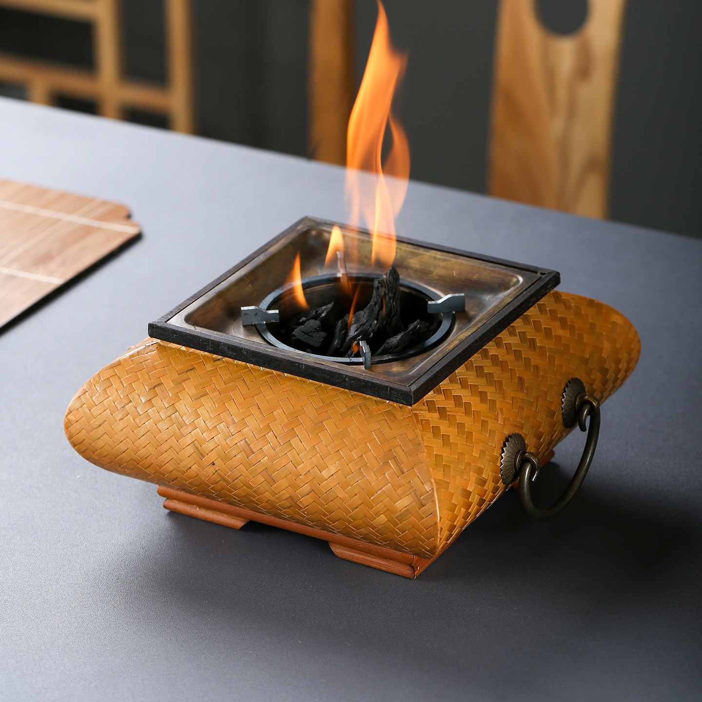 竹编炭炉围炉煮茶炉碳炉禅意火钵温茶炉煮茶器家用竹炭火炉子茶具,特色手工艺,竹编/竹雕,淘宝优惠券,粉丝福利购,淘宝优惠卷