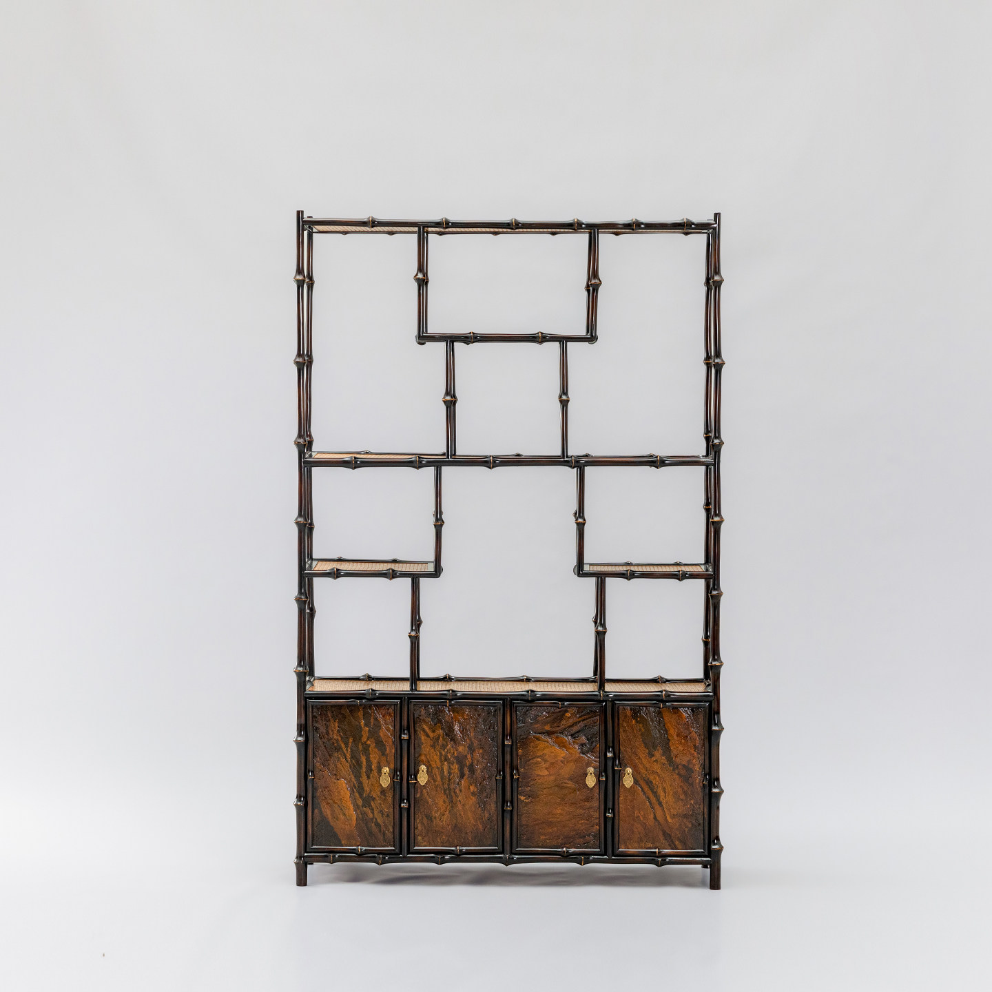 岩石博古架筇竹多宝阁新中式茶室展览架茶具竹编收纳展示架竹茶柜,特色手工艺,竹编/竹雕,淘宝优惠券,粉丝福利购,淘宝优惠卷