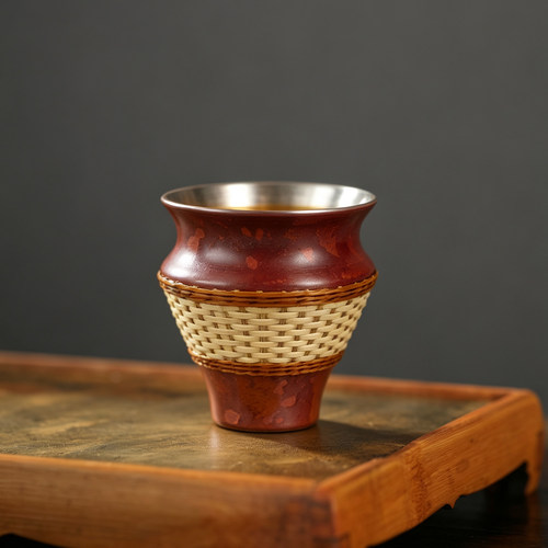 云南藤竹紫铜手工茶杯