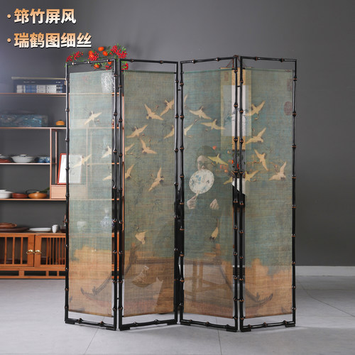 筇竹竹丝屏风折叠移动折屏隔断