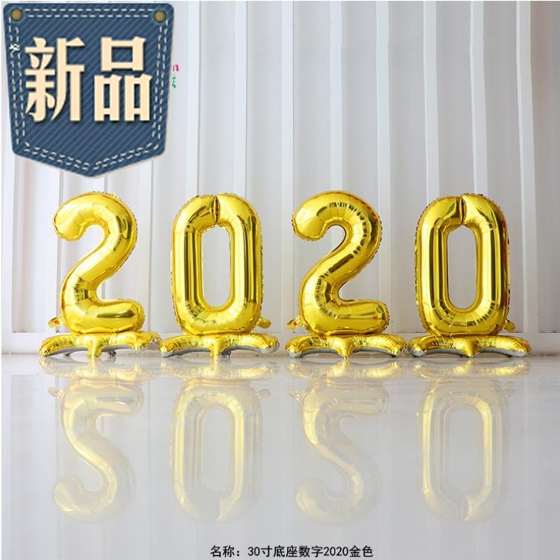 大号2020新年元旦节数字铝膜气球套装年会商场◆新品