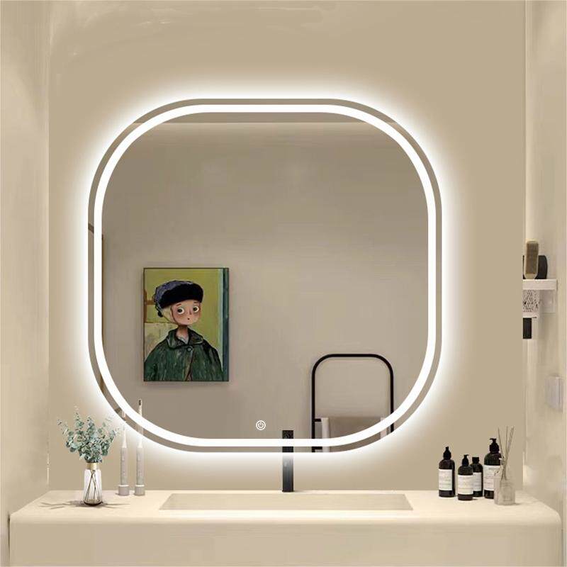 速发梳挂台式子智能卧室化妆镜带灯方形圆角梳妆镜挂墙壁妆镜镜子