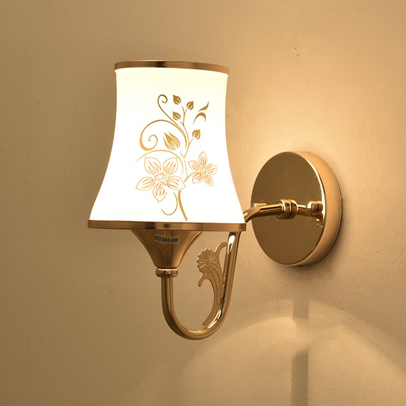 速发金色壁灯床头卧室灯餐厅台简约过道楼梯房间灯单头铁艺灯具