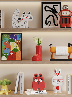 速发酒柜摆品奶油风客厅玄关电视设装饰件多巴胺摆柜乔迁新居礼物